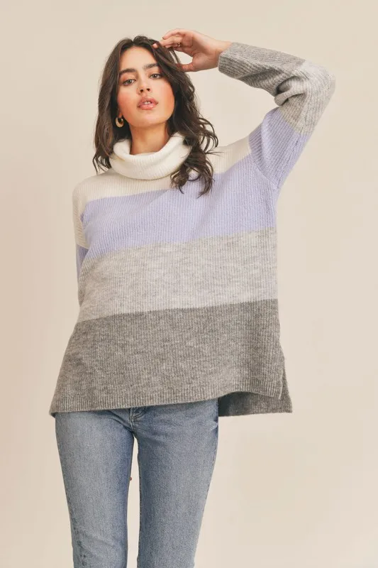 Lilac Stripe Turtleneck