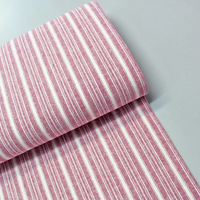 Linen and Cotton Mix - Stripe - Rose Pink