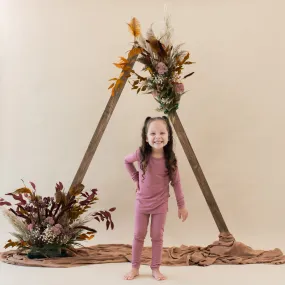 Long Sleeve Pajamas in Dusty Rose