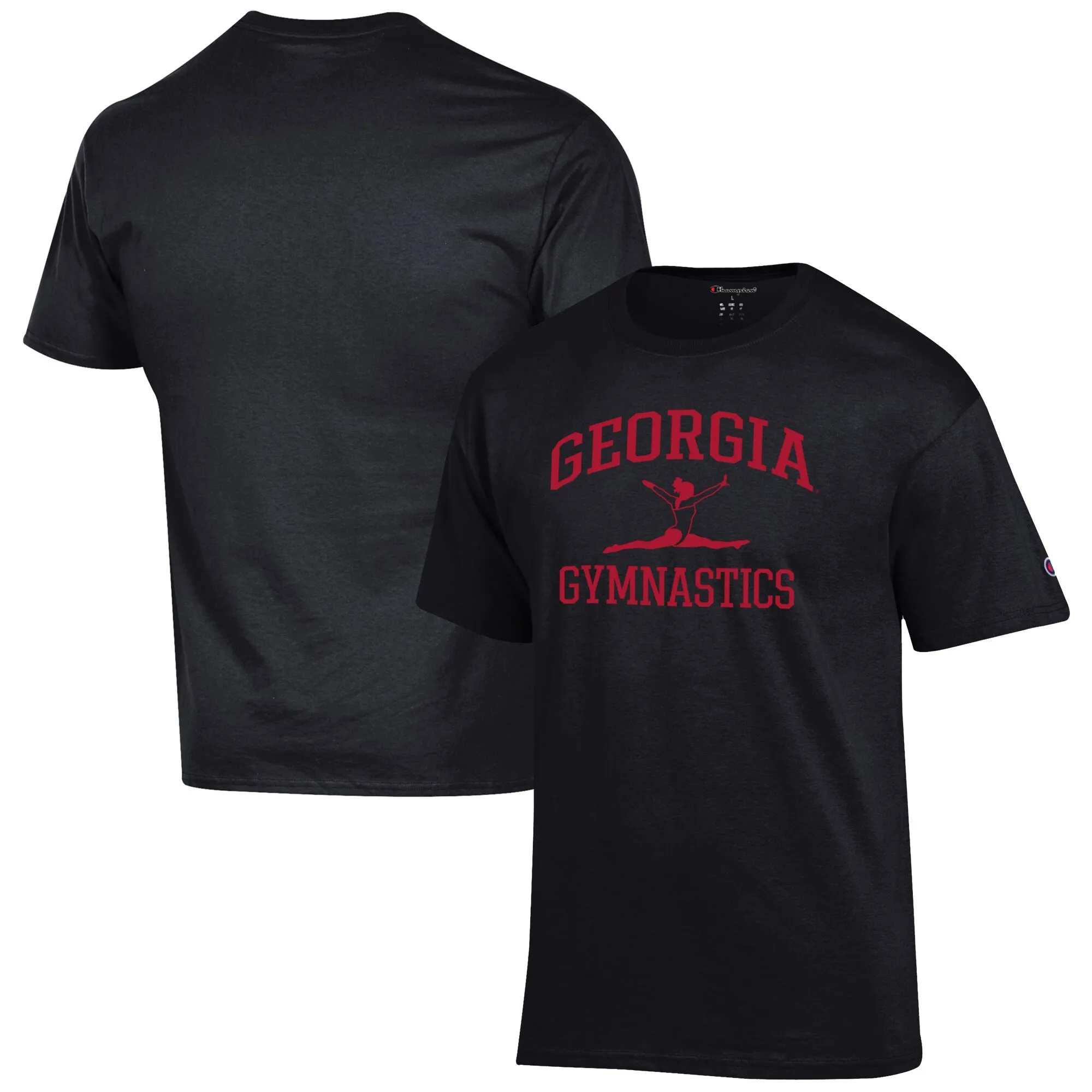 Men's Champion  Black Georgia Bulldogs Gymnastics Icon T-Shirt