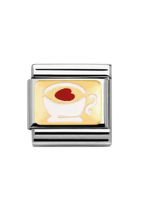 Nomination Classic Gold Madame Monsieur Coffee Cup in Steel and 375 Gold