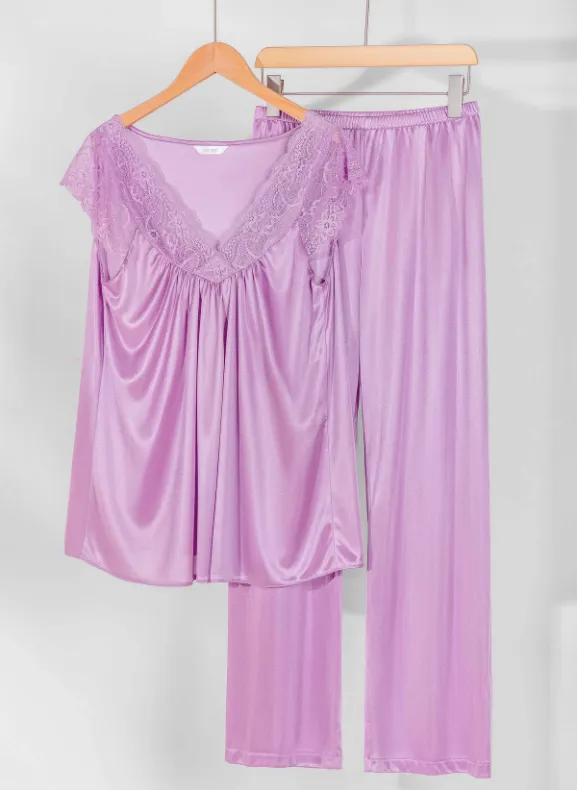 Nylon Long Pant Pajamas Set S35-PA2313