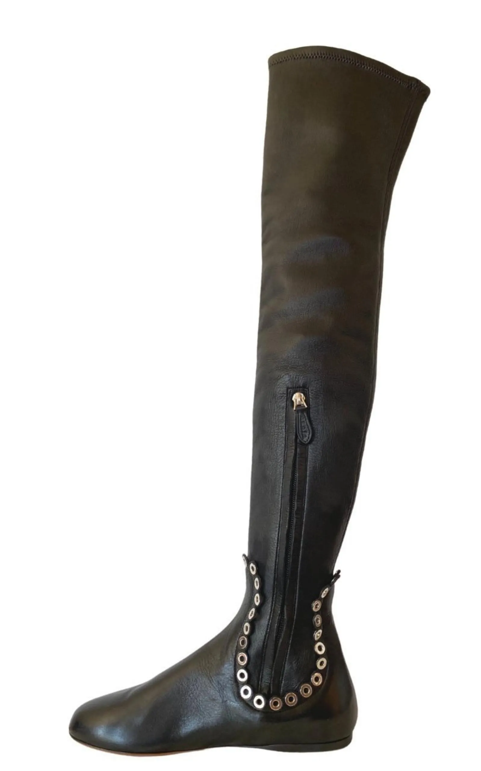 Over Knee Studded Flat Boots