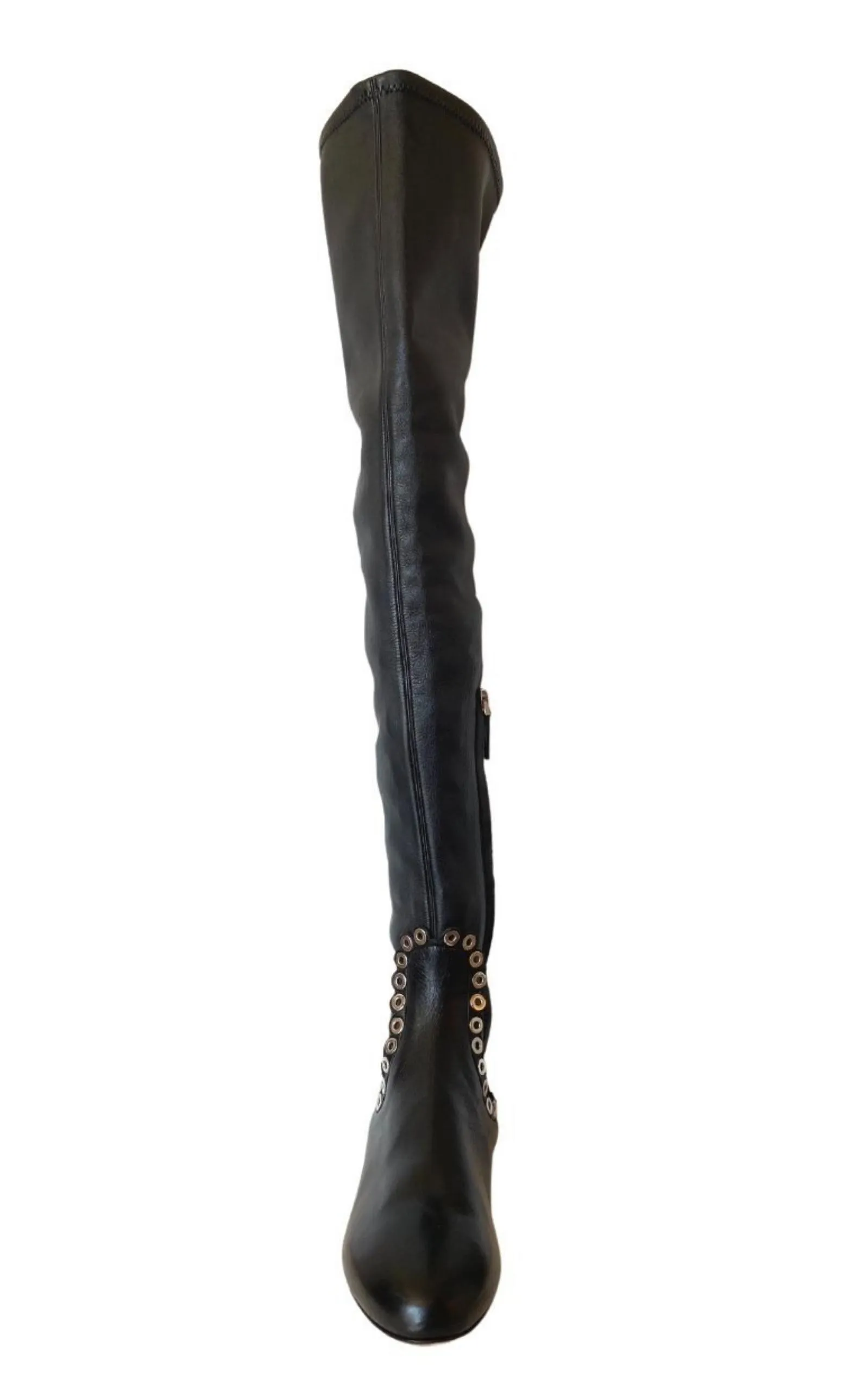 Over Knee Studded Flat Boots