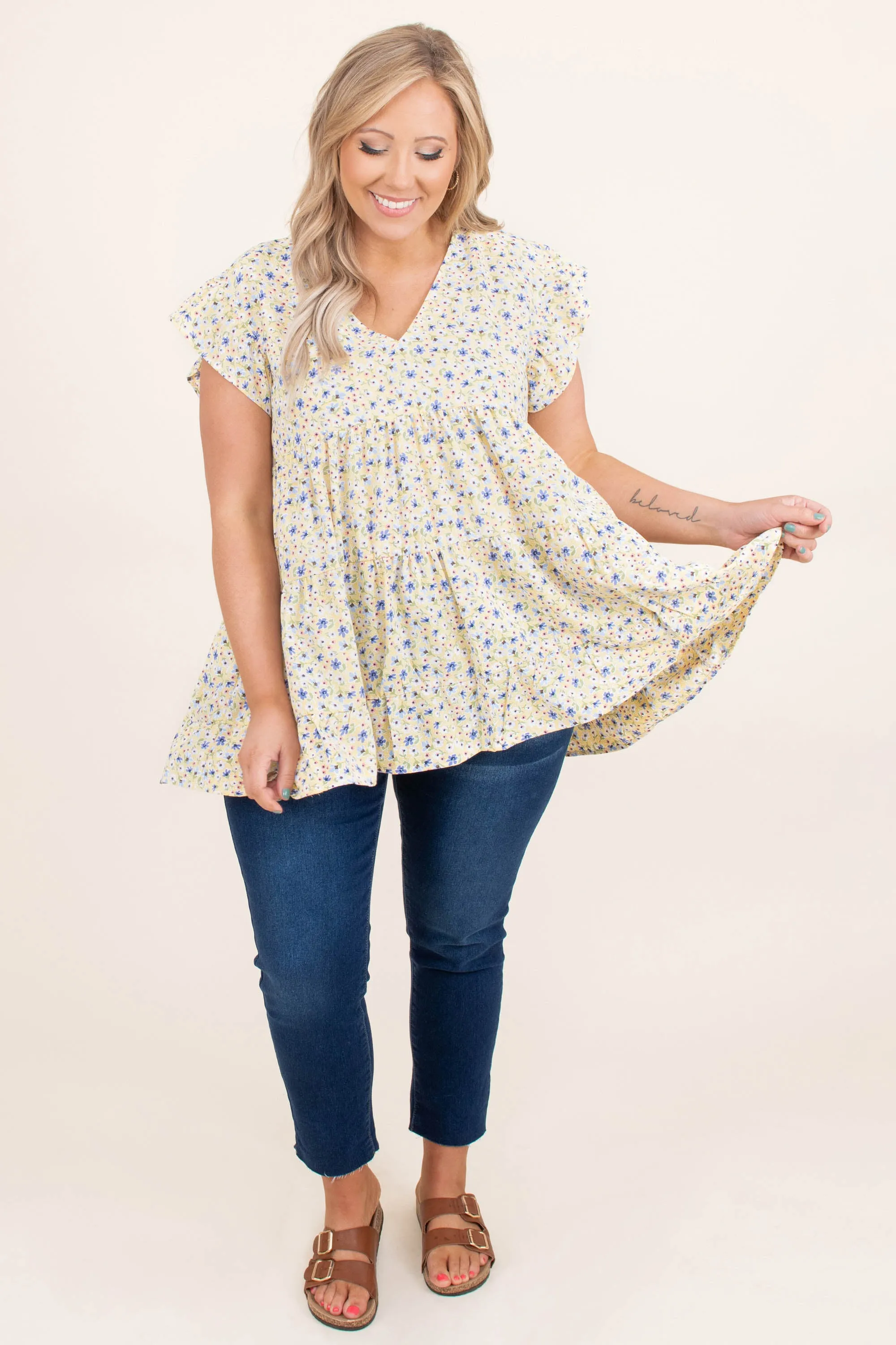 Picnic Kisses Top, Lemon