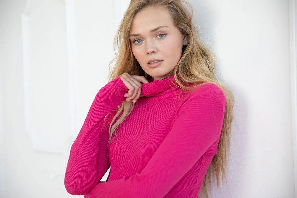 Pink Lightweight Thermal Turtleneck