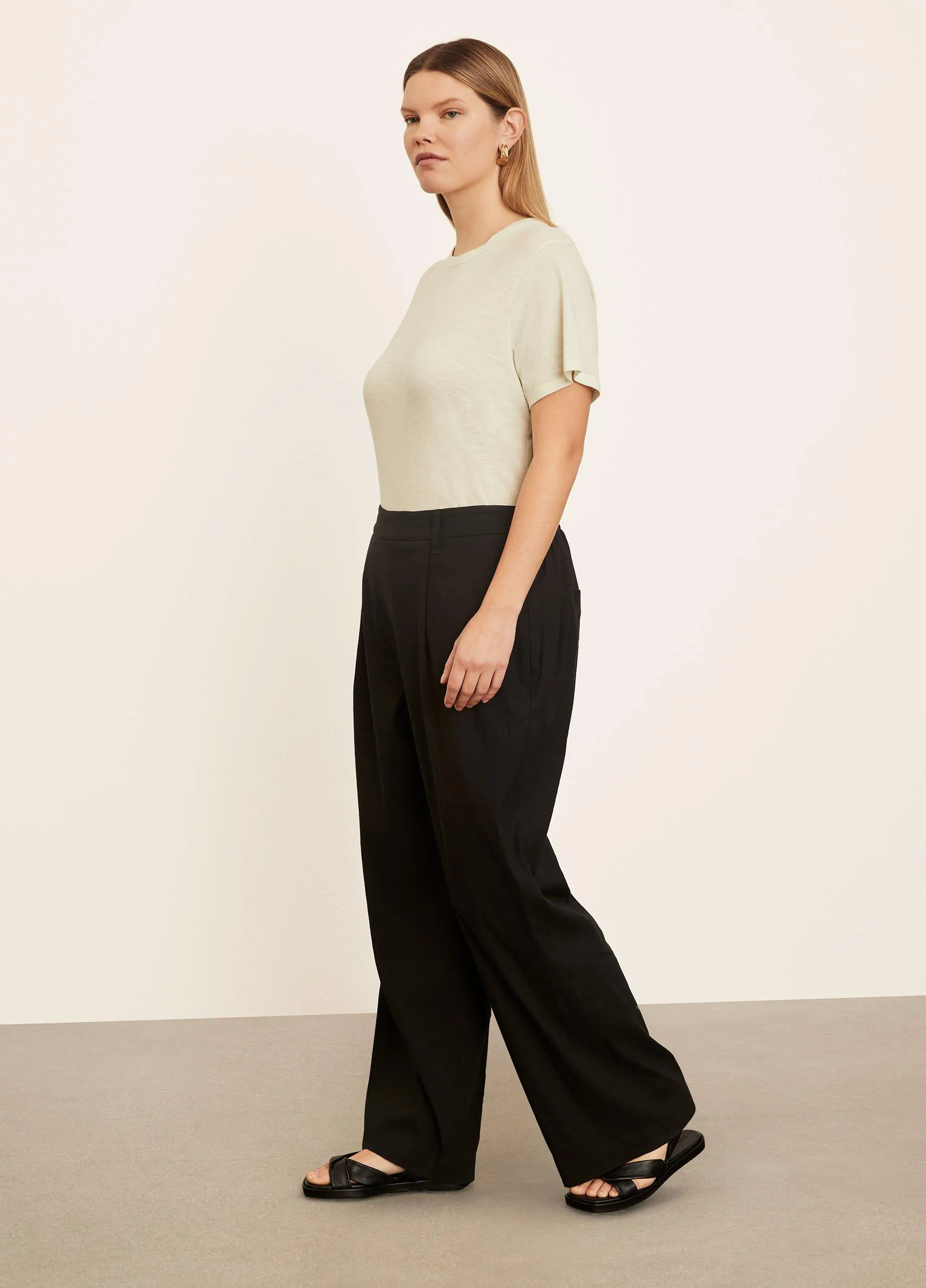 Pleat-Front Pull-On Pant