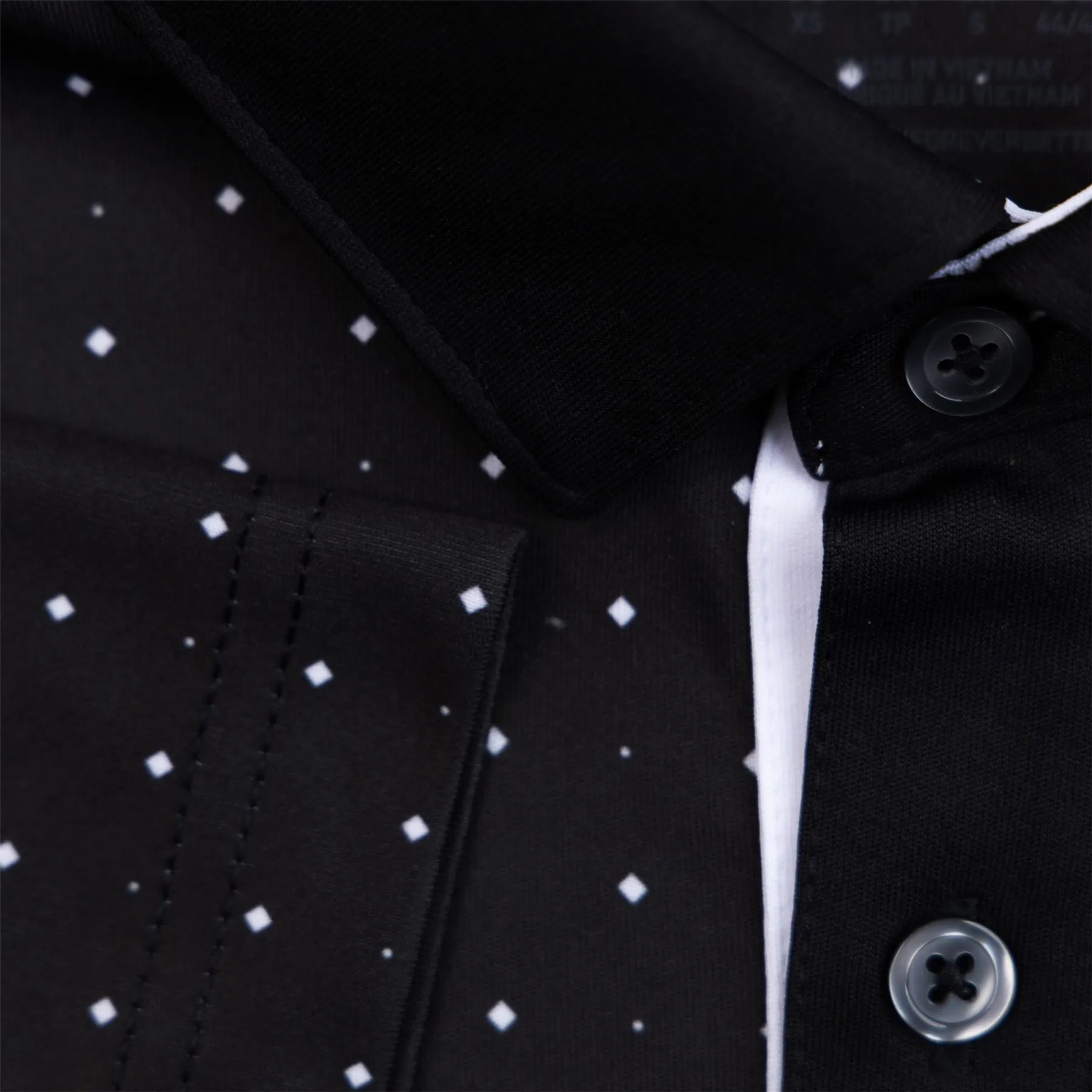 Pure Geo Polka Dot Polo Black/White - SS24