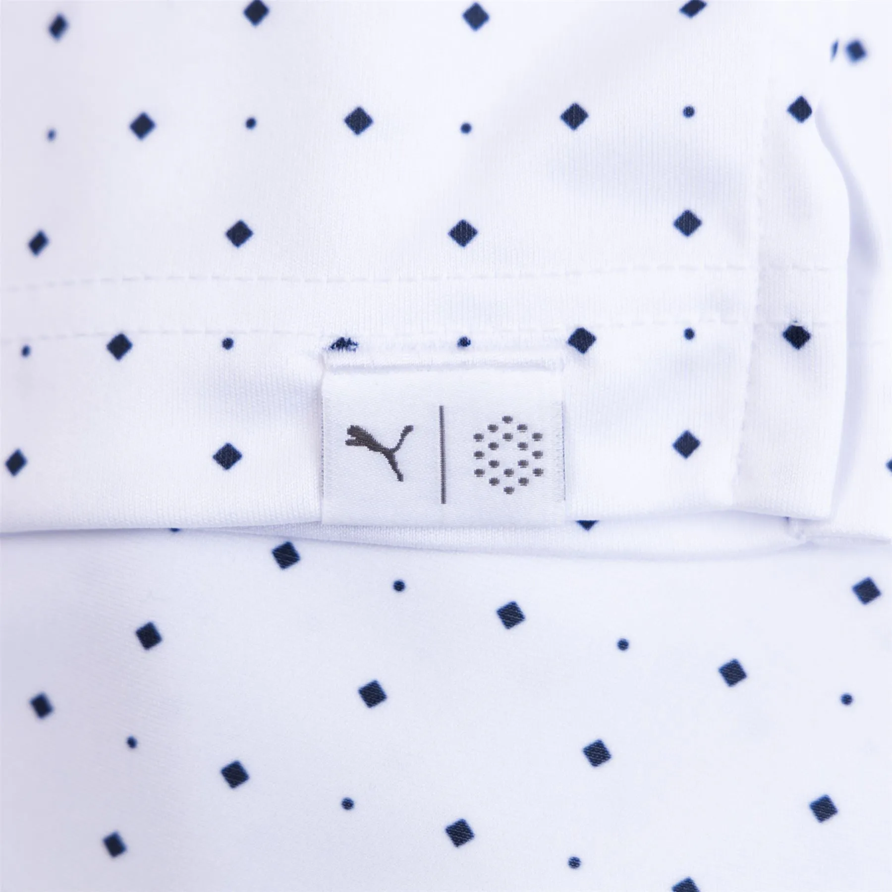 Pure Geo Polka Dot Polo White/Navy - SS24