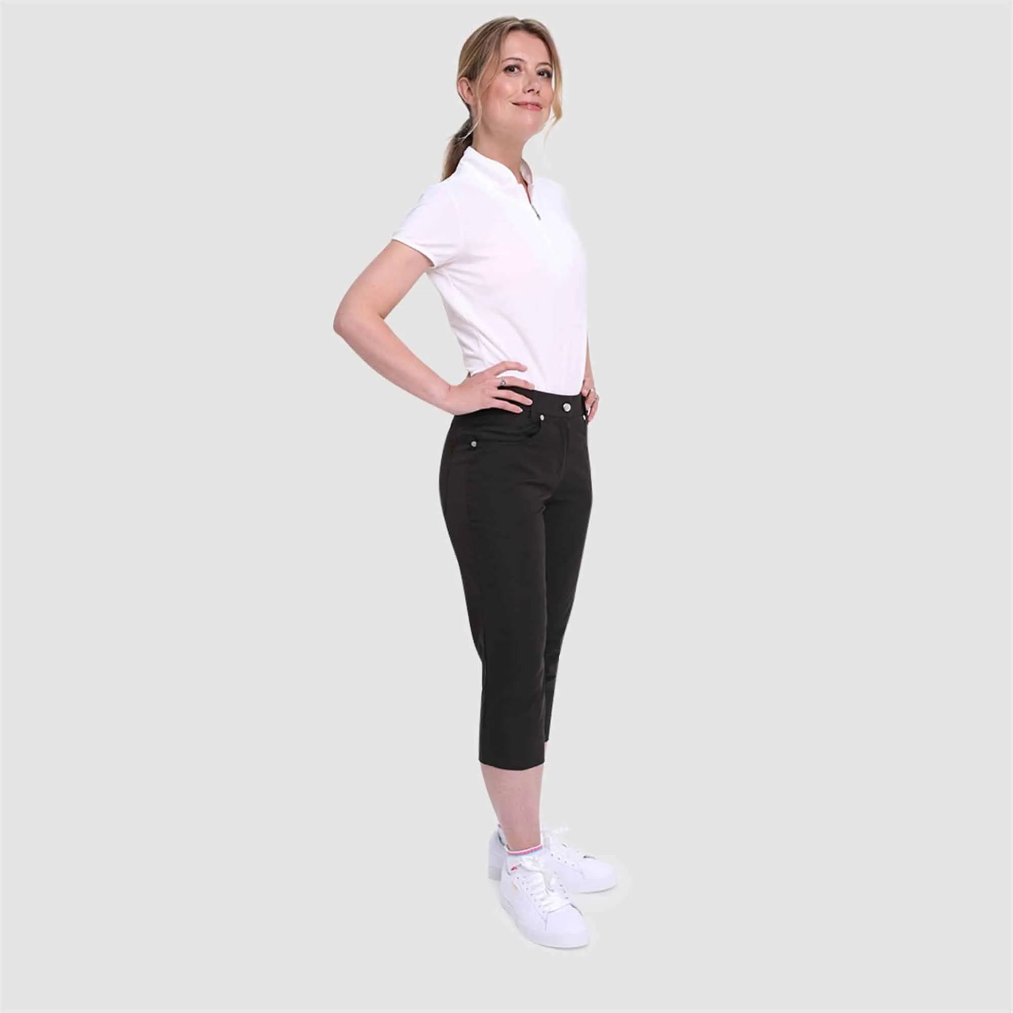 Pure Golf Trust Ladies Golf Capris Black 70CM