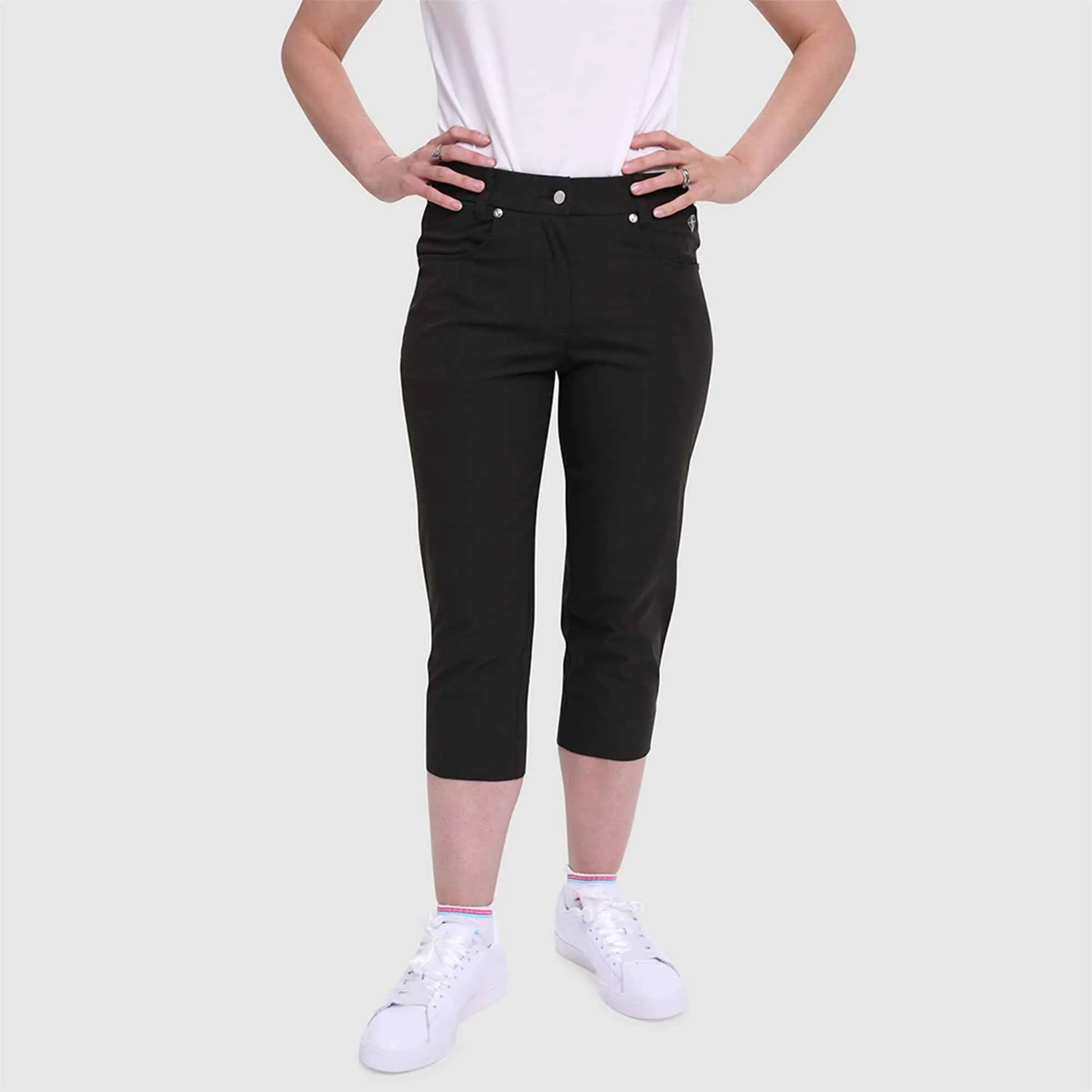 Pure Golf Trust Ladies Golf Capris Black 70CM