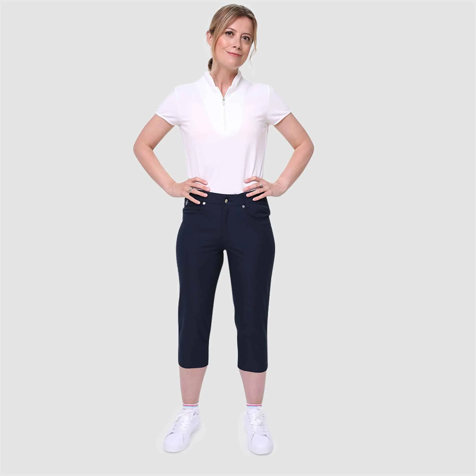 Pure Golf Trust Ladies Golf Capris Navy 70CM