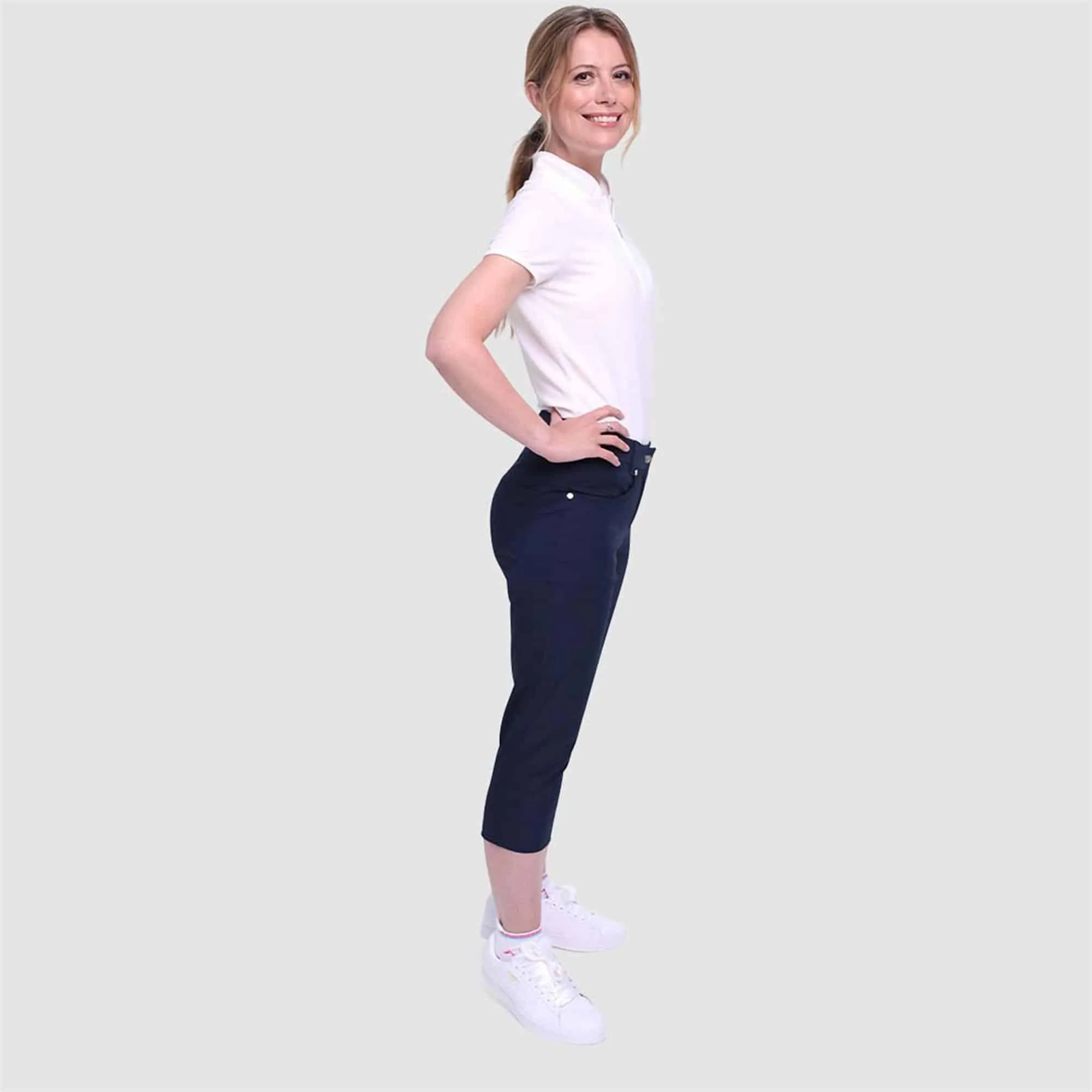 Pure Golf Trust Ladies Golf Capris Navy 70CM