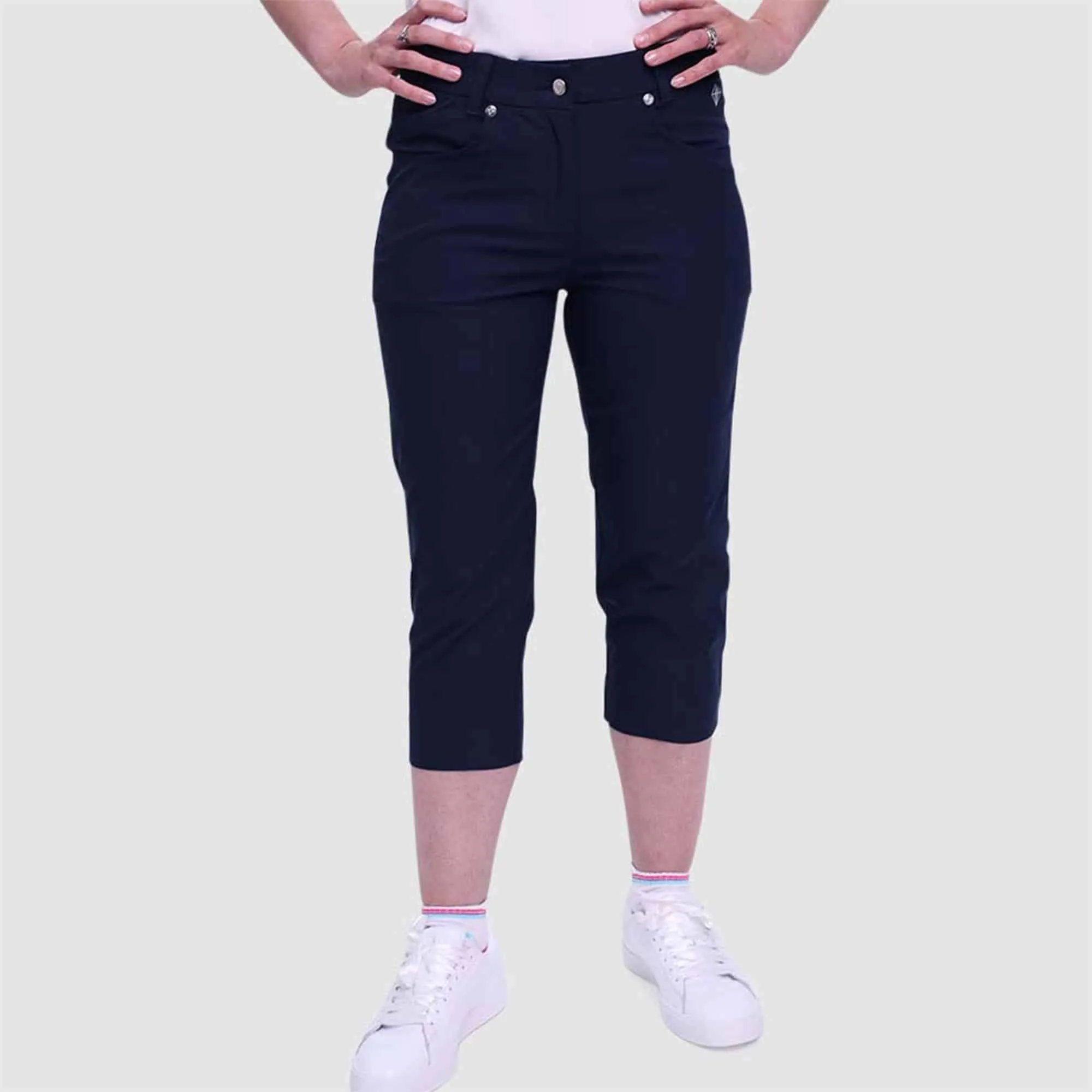 Pure Golf Trust Ladies Golf Capris Navy 70CM