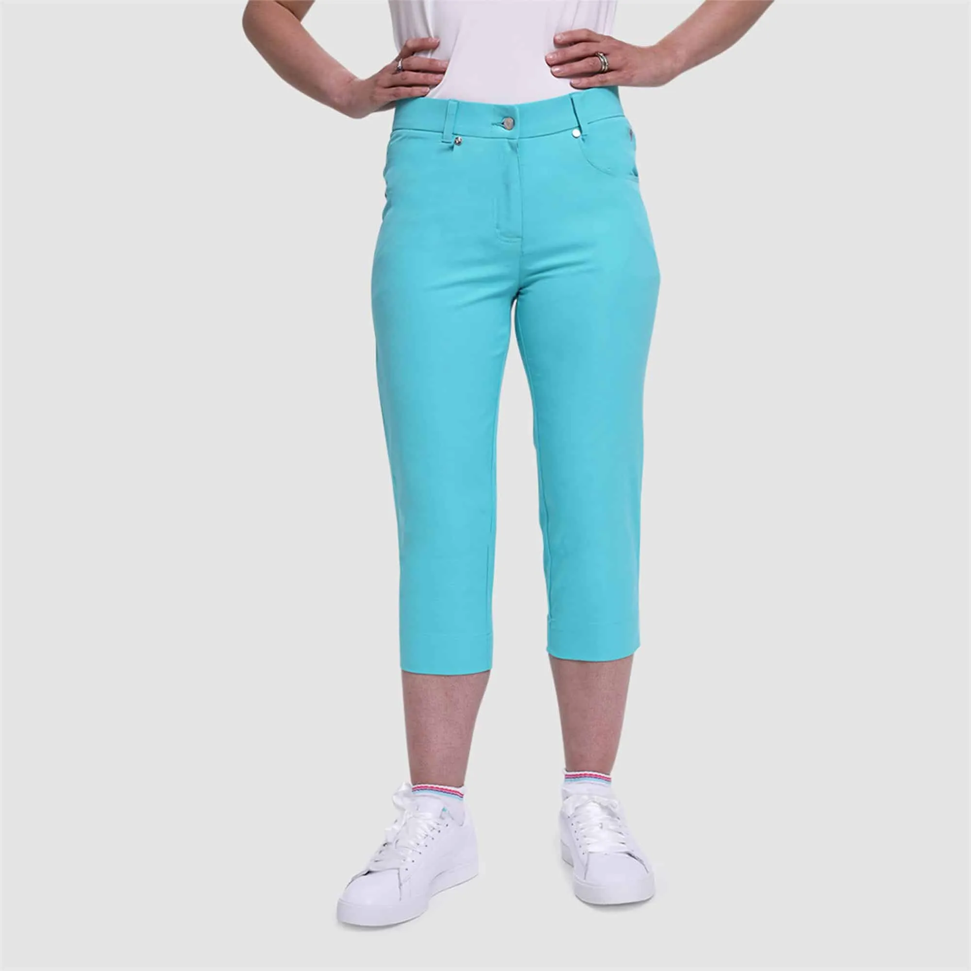 Pure Golf Trust Ladies Golf Capris Ocean Blue 70CM