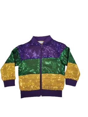 Purple Green & Gold Sequins Jacket Youth/Adults