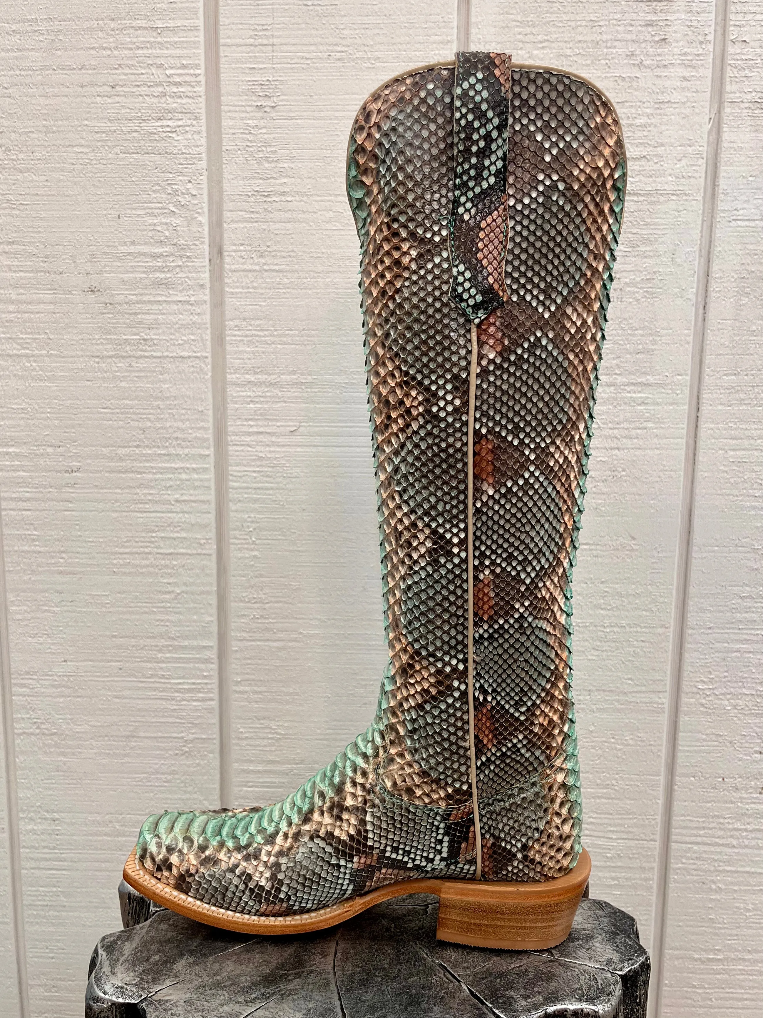 R. Watson Teal & Copper 17 Python Cowgirl Boots RWL7214