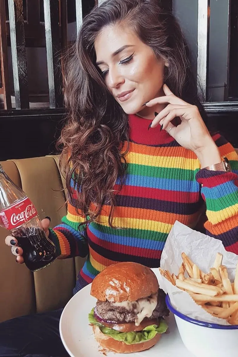 Rainbow Stripe Turtleneck Long Sleeve Jumper - Jonie