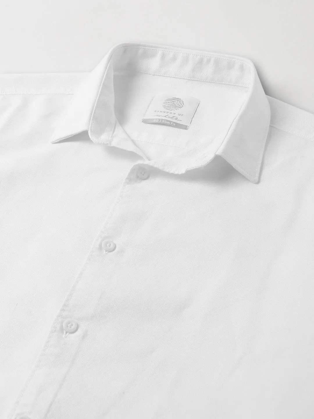 Regular Collar Grainy Oxford White Shirt - Breeze ( Pack of 2)