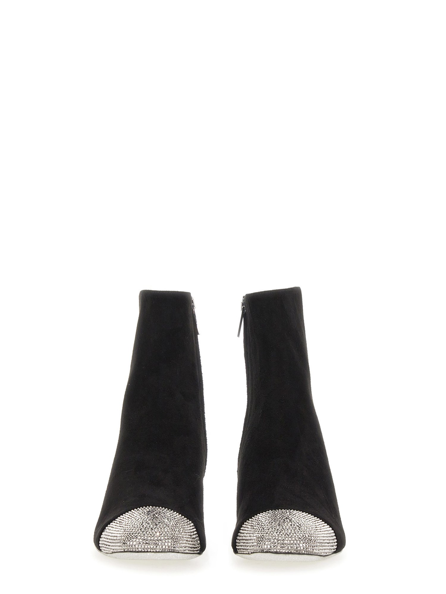 RENE CAOVILLA    LEATHER BOOT WITH RHINESTONES