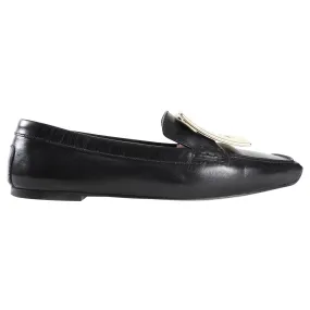 Roger Vivier Black Leather Viv Driver Buckle Loafer - 38 / 8