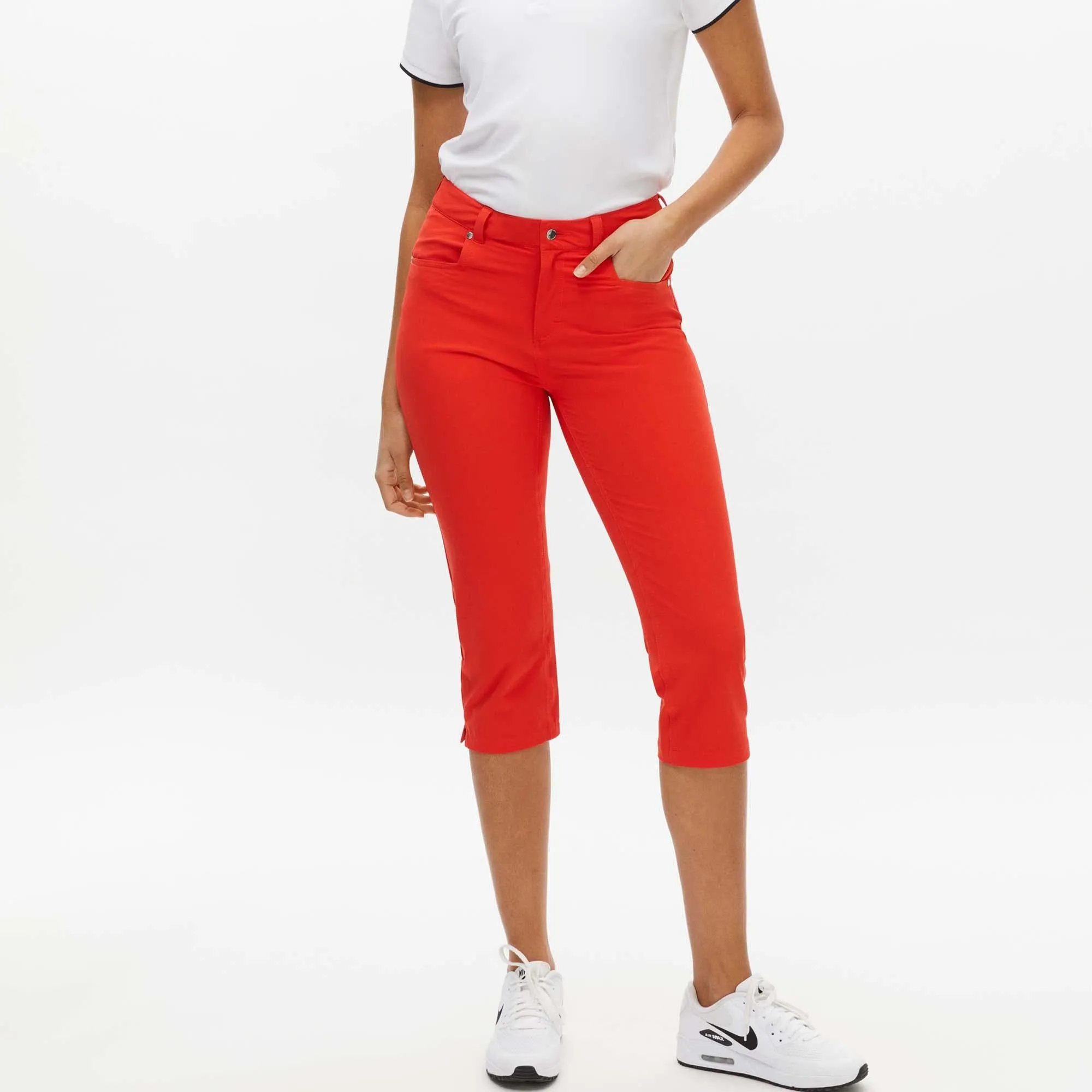 Rohnisch Chie Comfort Stretch Ladies Golf Capri Flame Scarlet