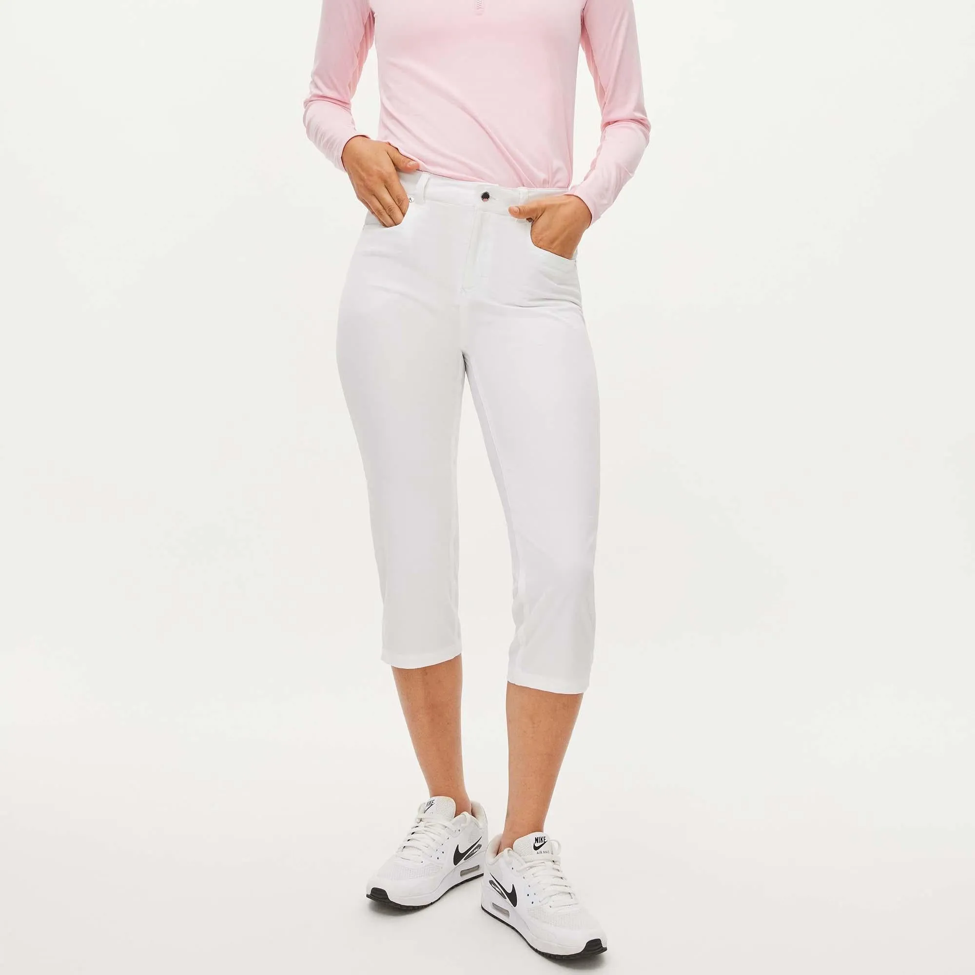 Rohnisch Chie Comfort Stretch Ladies Golf Capri White