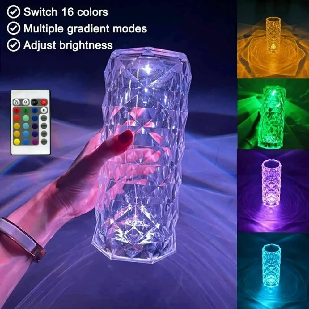 Romantic Atmosphere Crystal Touch Lamp + Remote Control