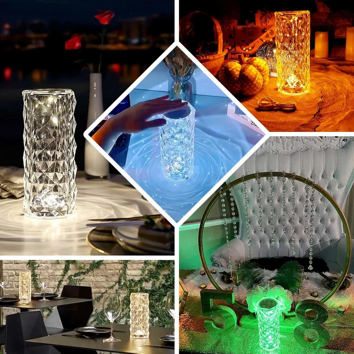 Romantic Atmosphere Crystal Touch Lamp + Remote Control