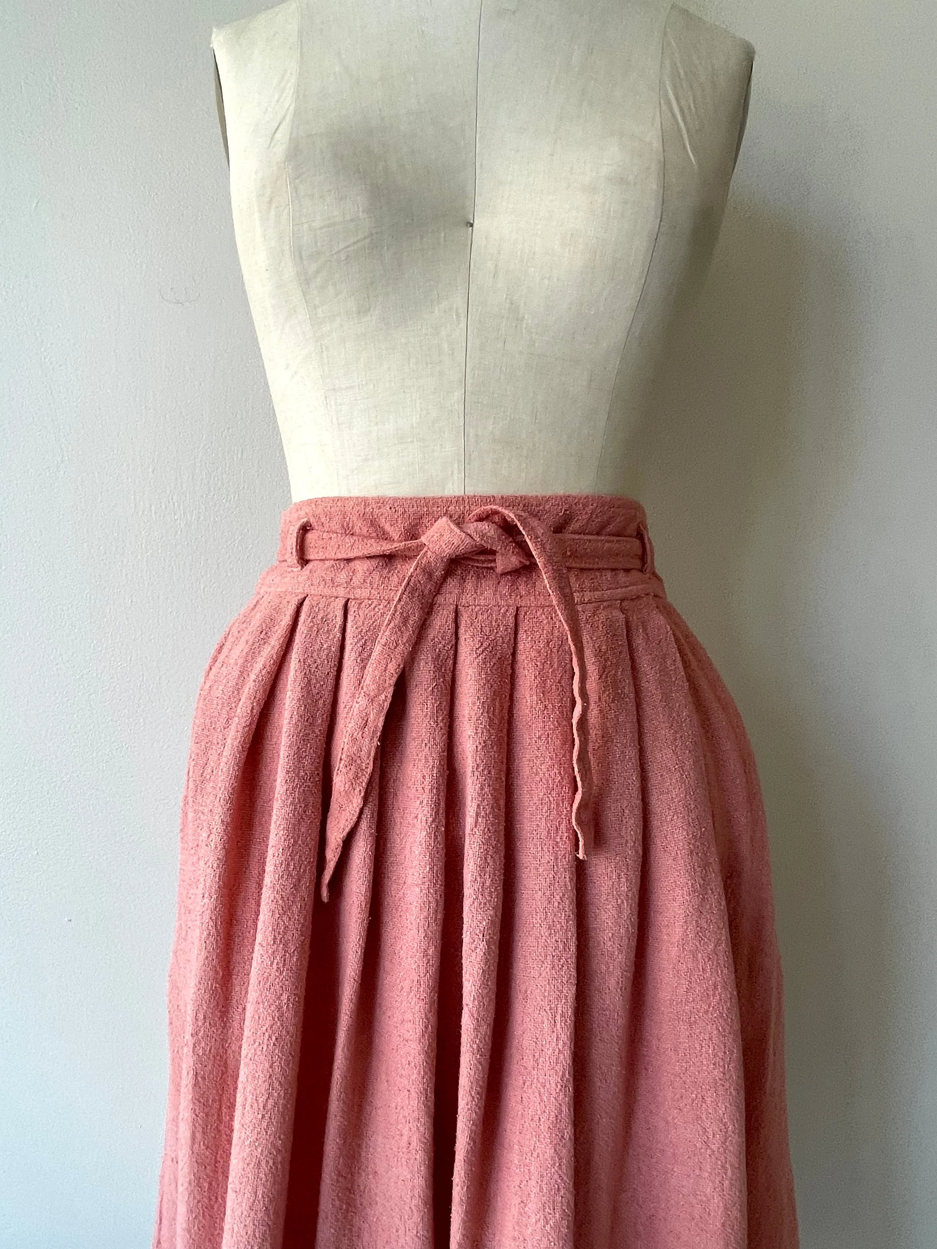 Rose Raw Silk Skirt | 1970s