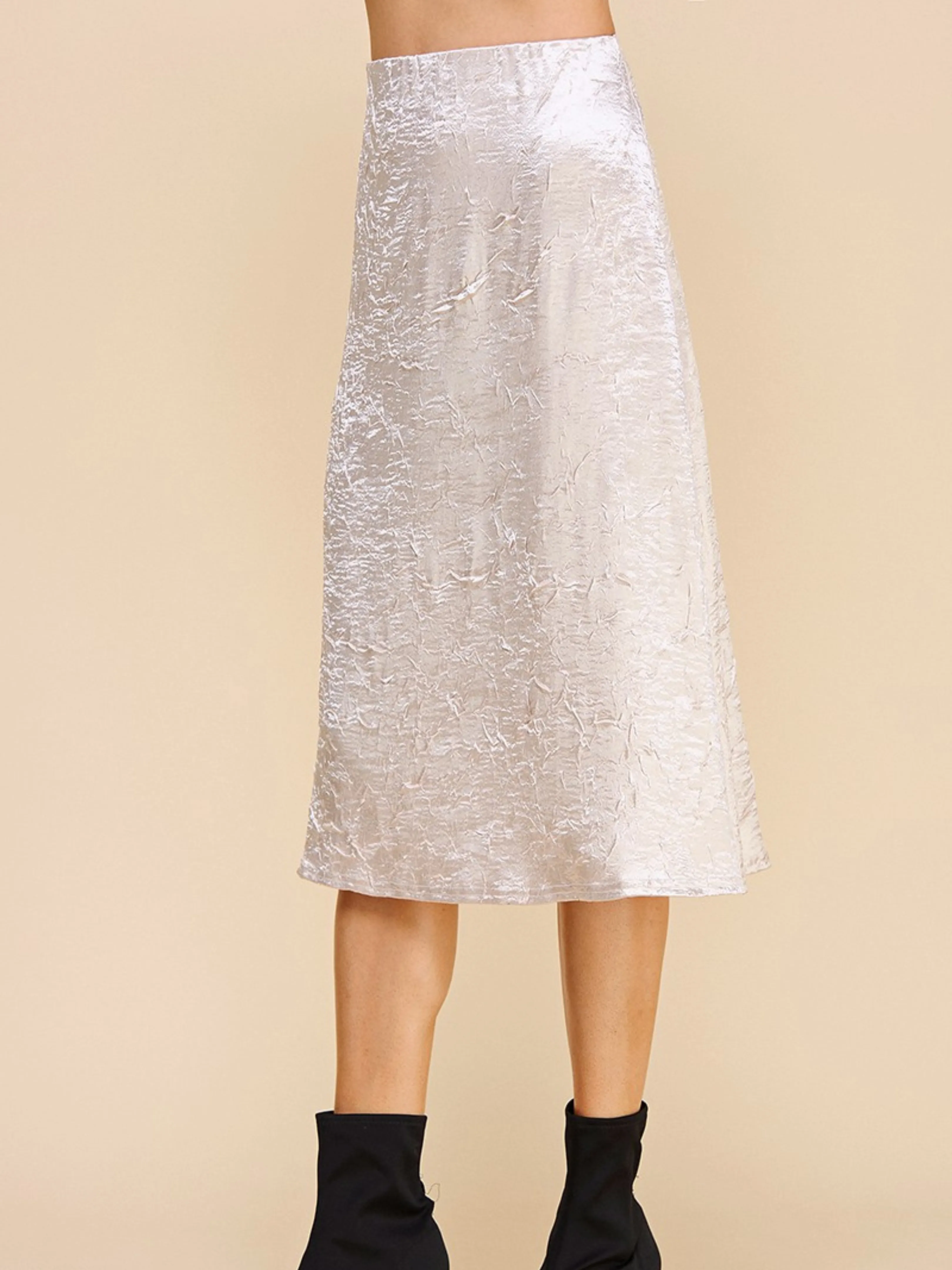 Satin Skies Crinkle Skirt - Natural