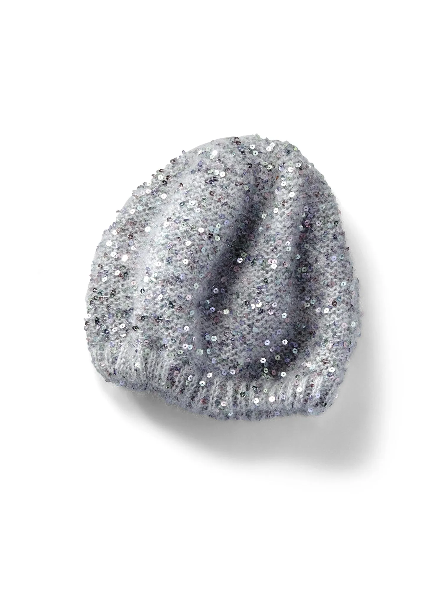 Sequin Beret Knit Hat