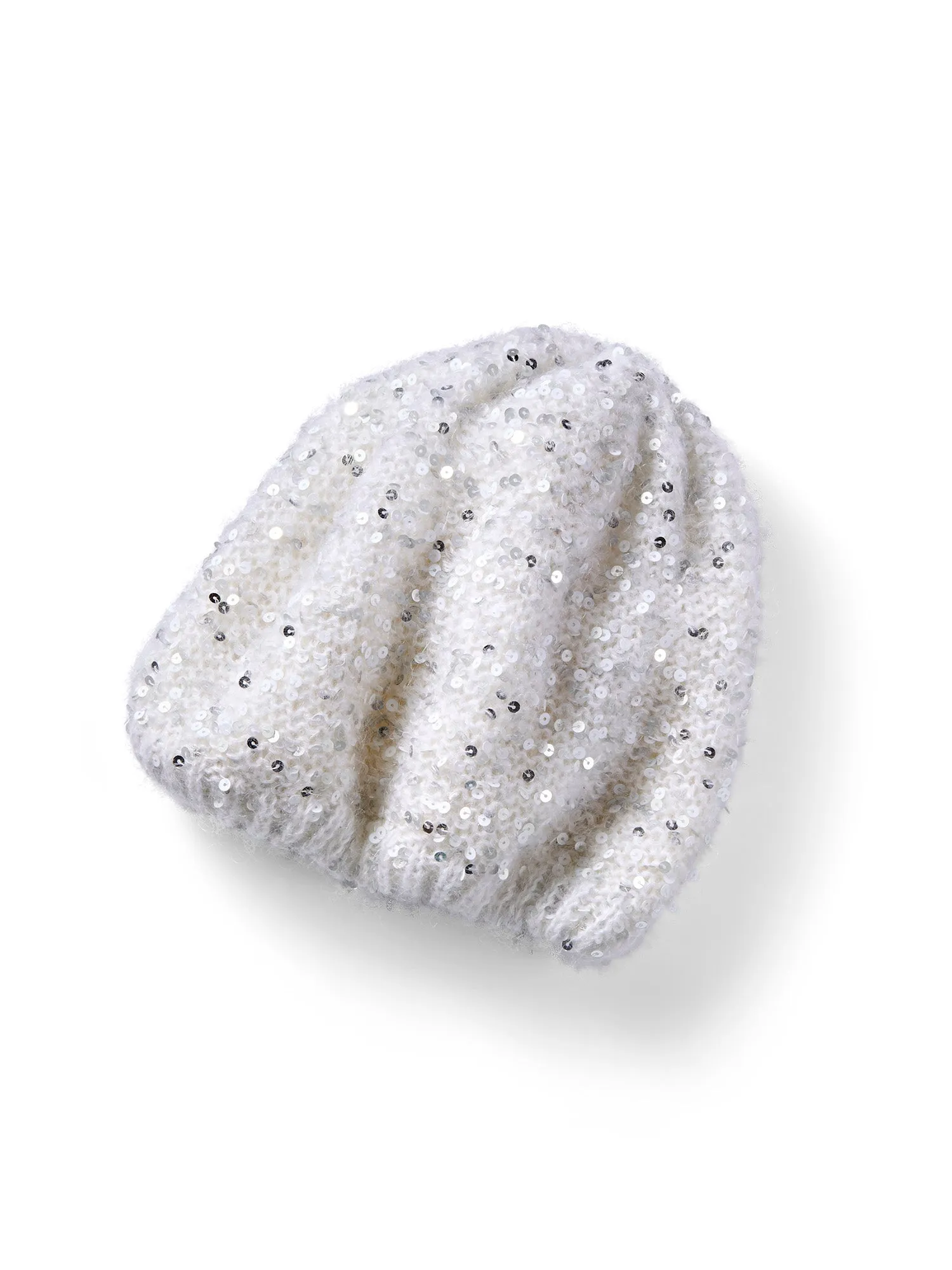 Sequin Beret Knit Hat