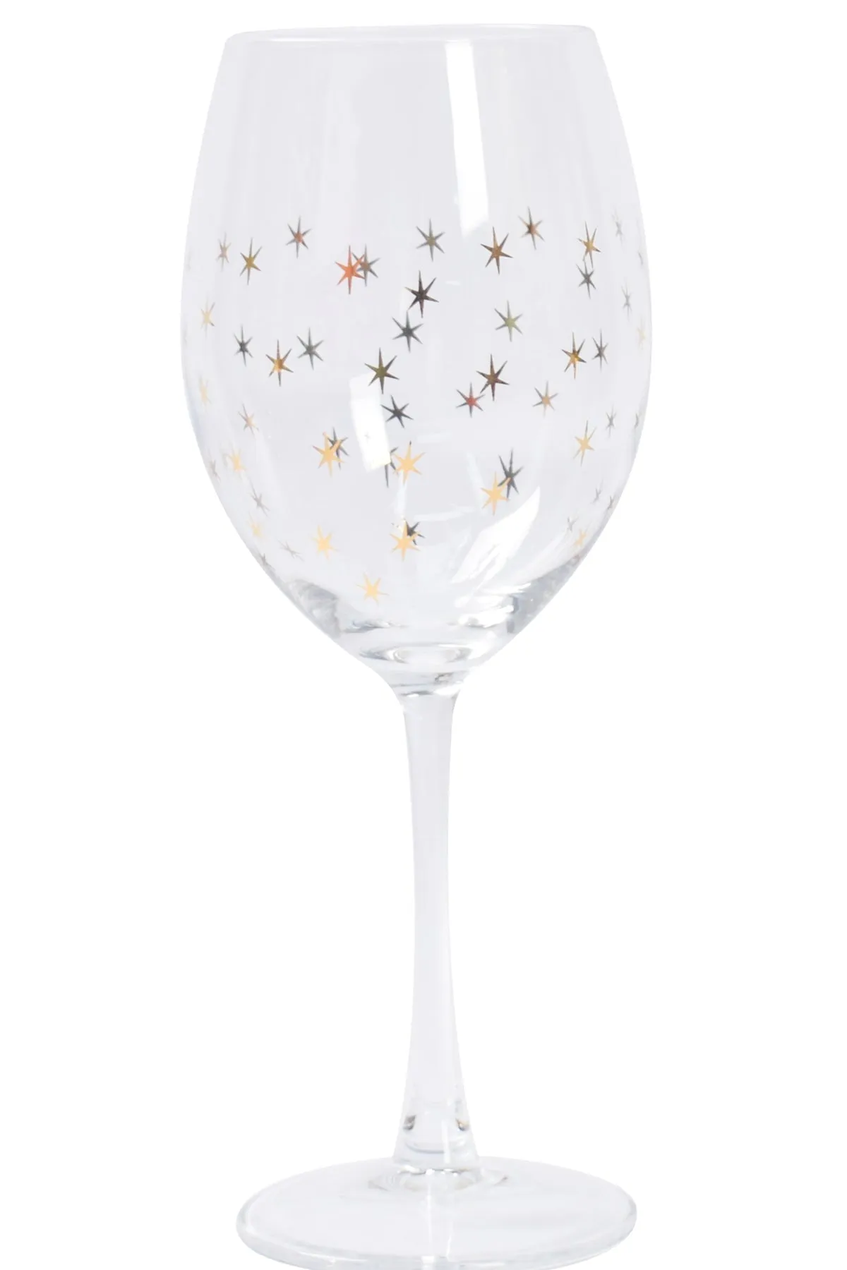 Set Of 4 Gold Star Wine Glasses