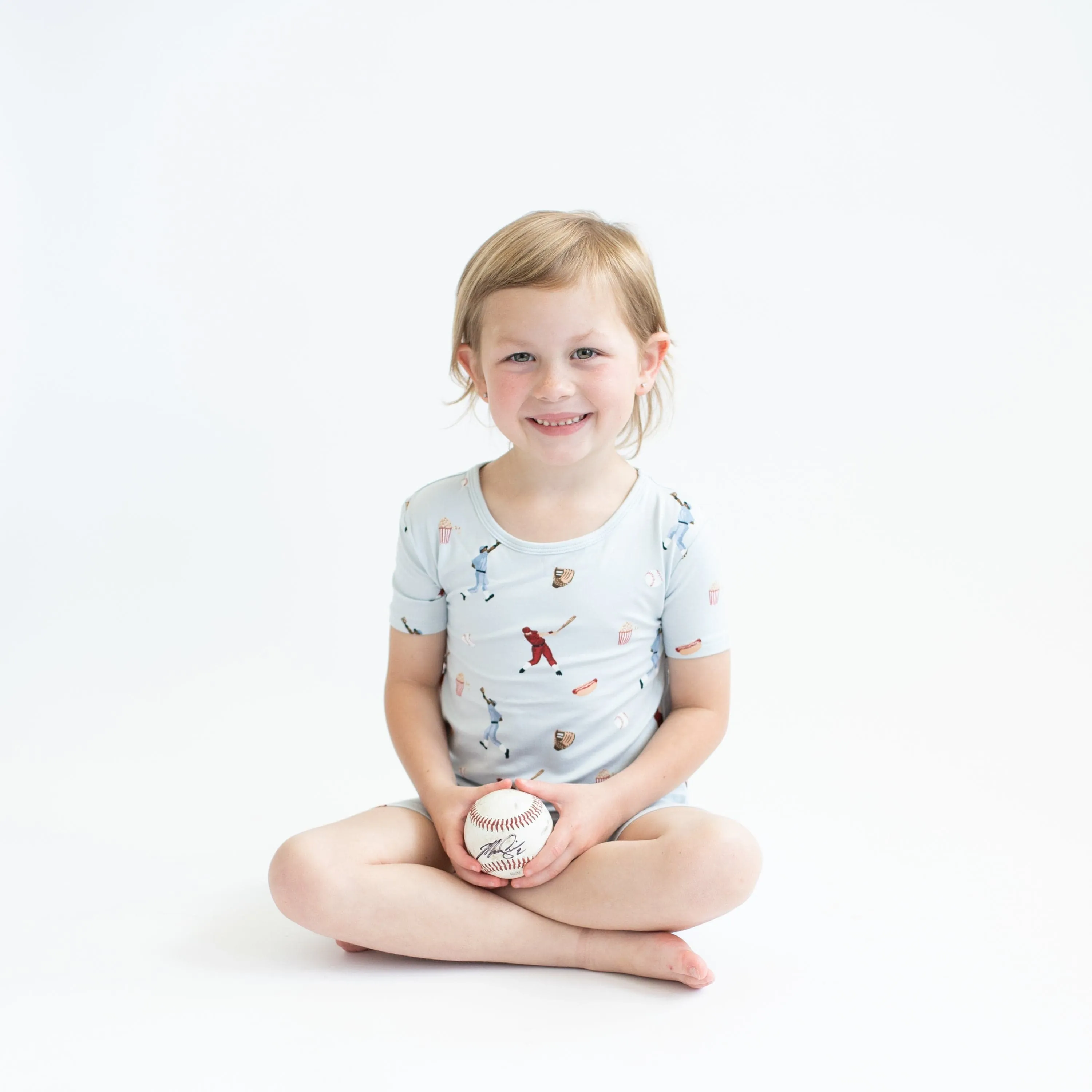 Short Sleeve Pajamas in Vintage Baseball