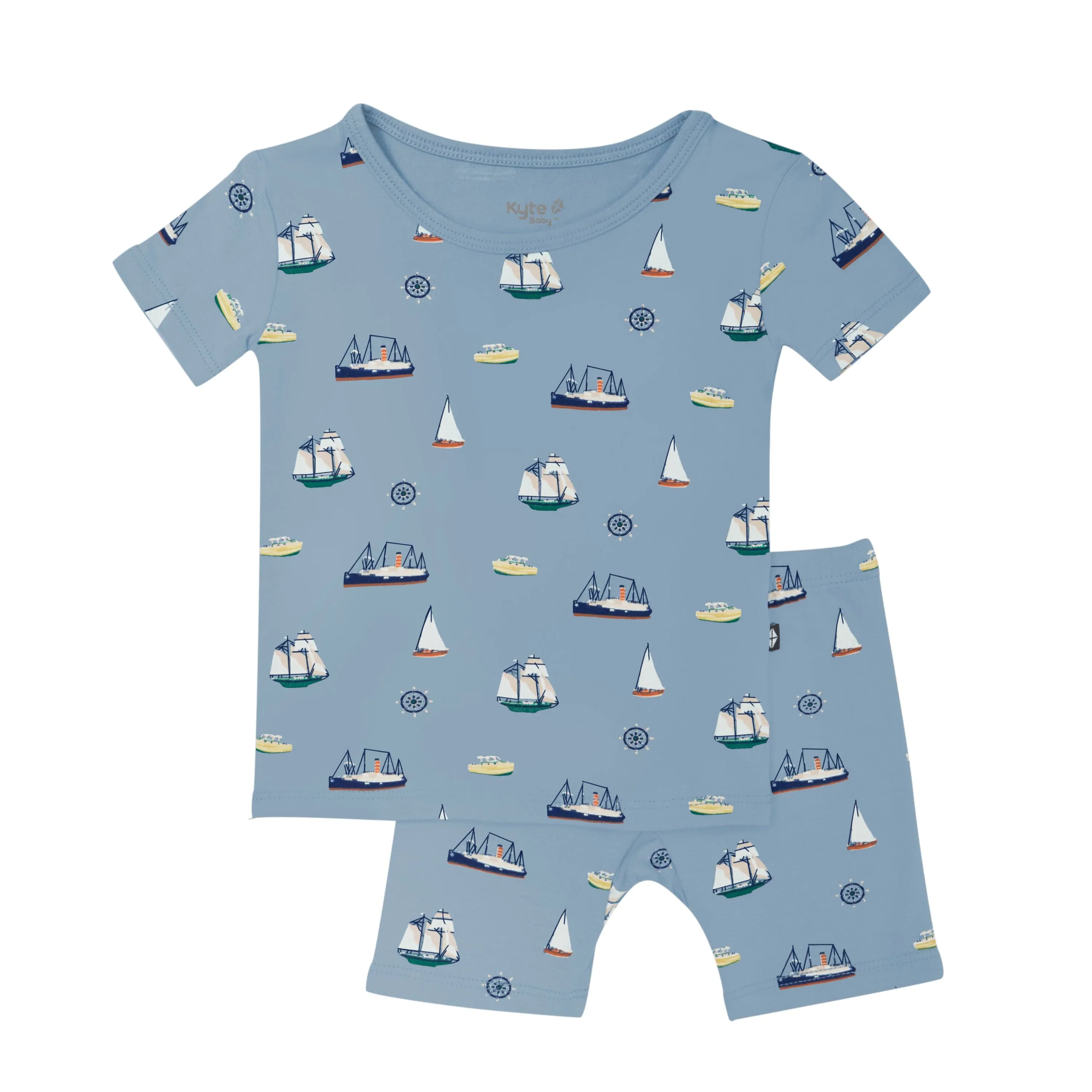 Short Sleeve Pajamas in Vintage Boats