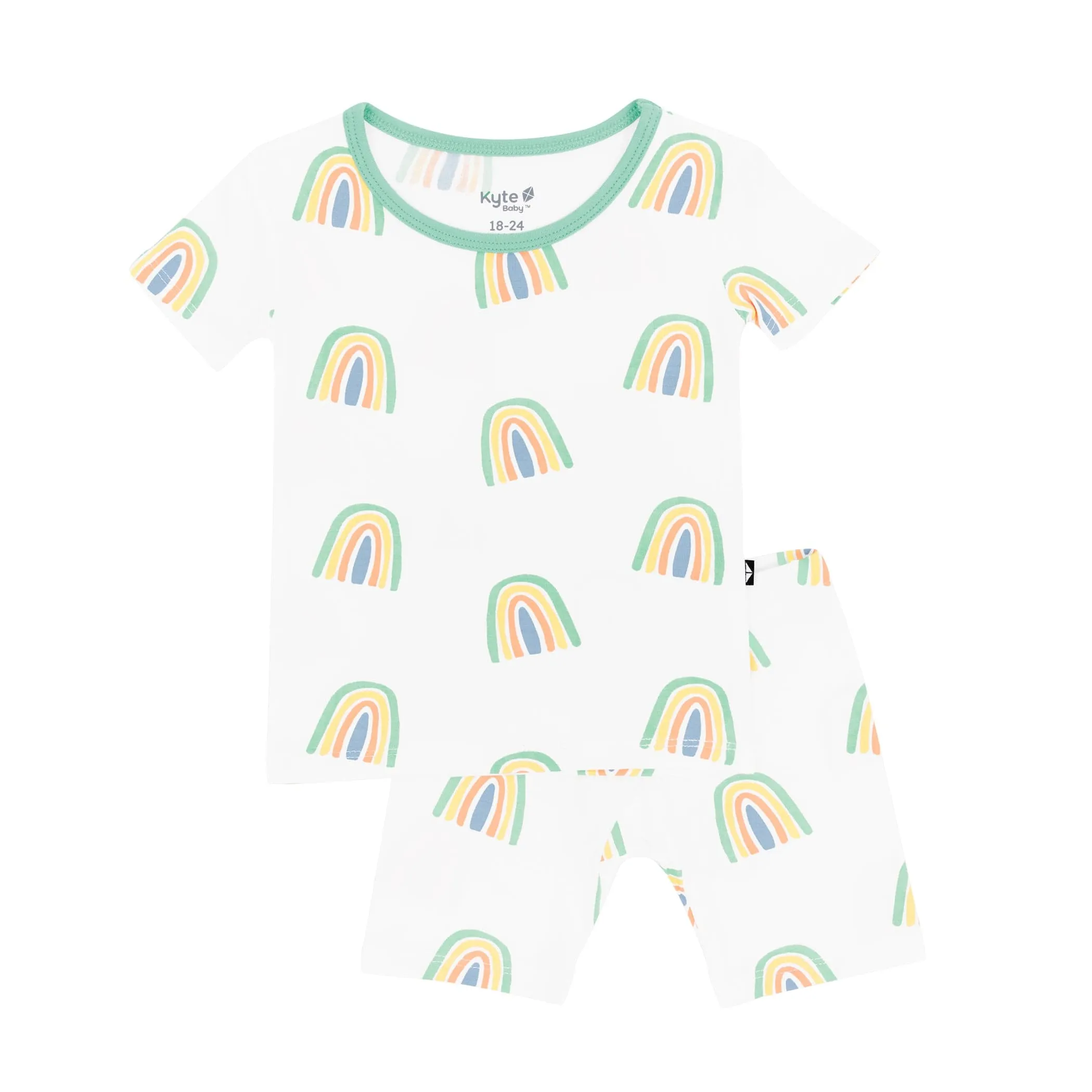 Short Sleeve Pajamas in Wasabi Rainbow