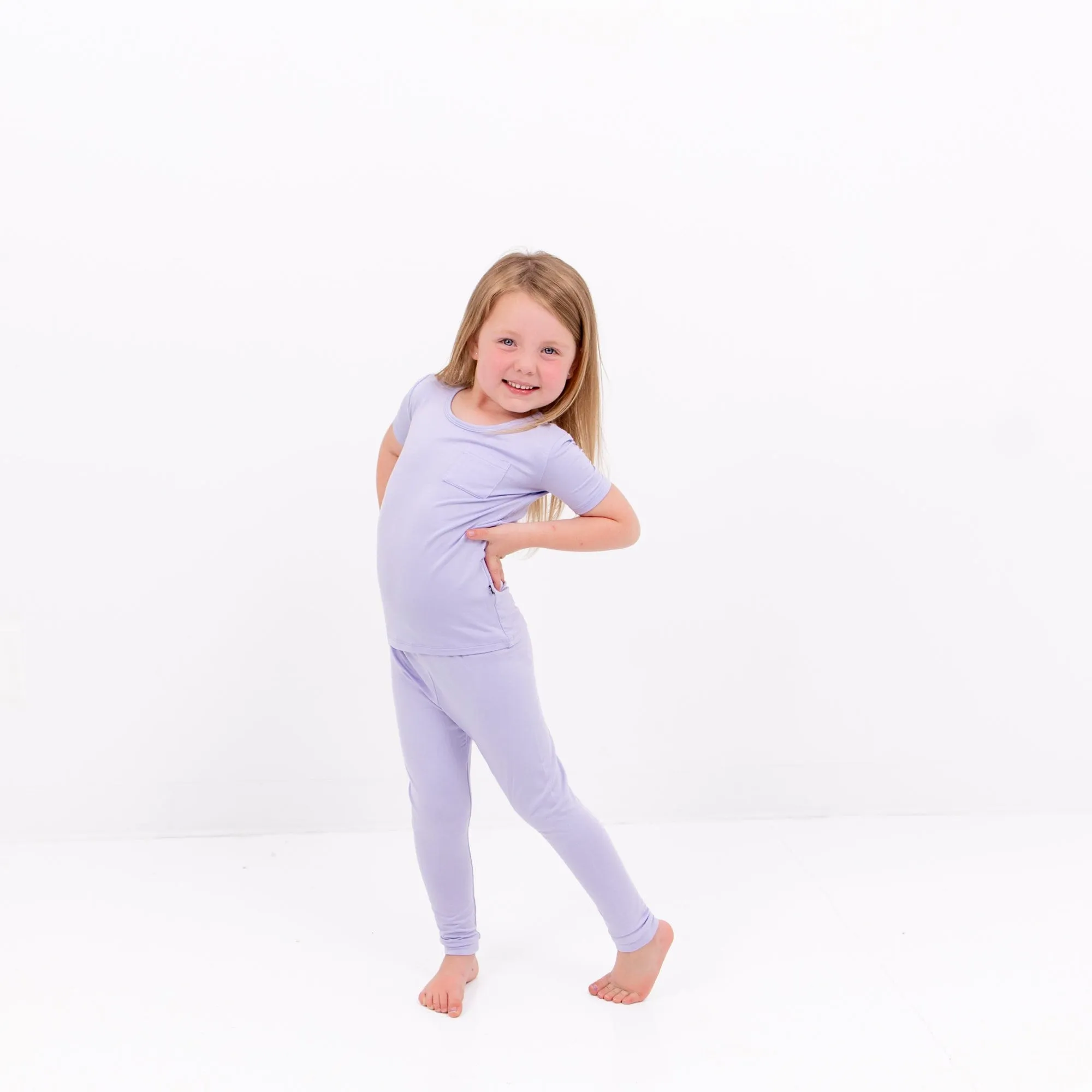 Short Sleeve with Pants Pajamas in Lilac