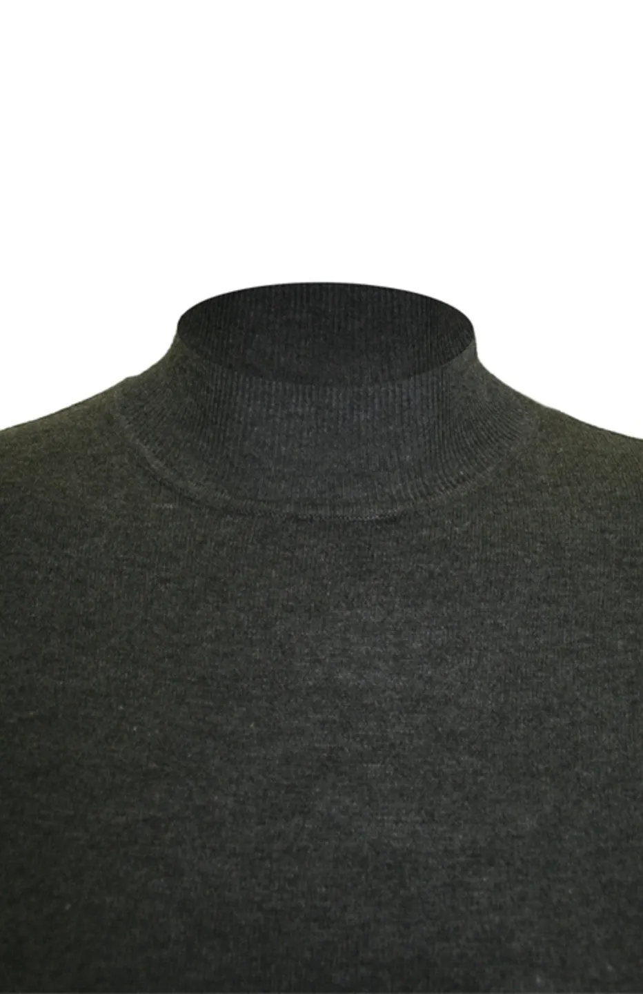 Silk Blend Stretch Knit Mock Turtleneck