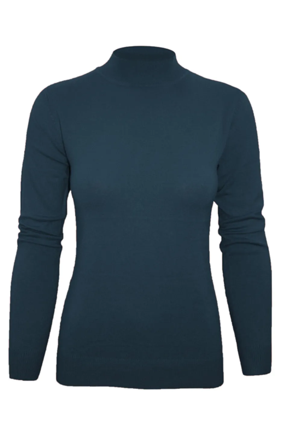 Silk Blend Stretch Knit Mock Turtleneck