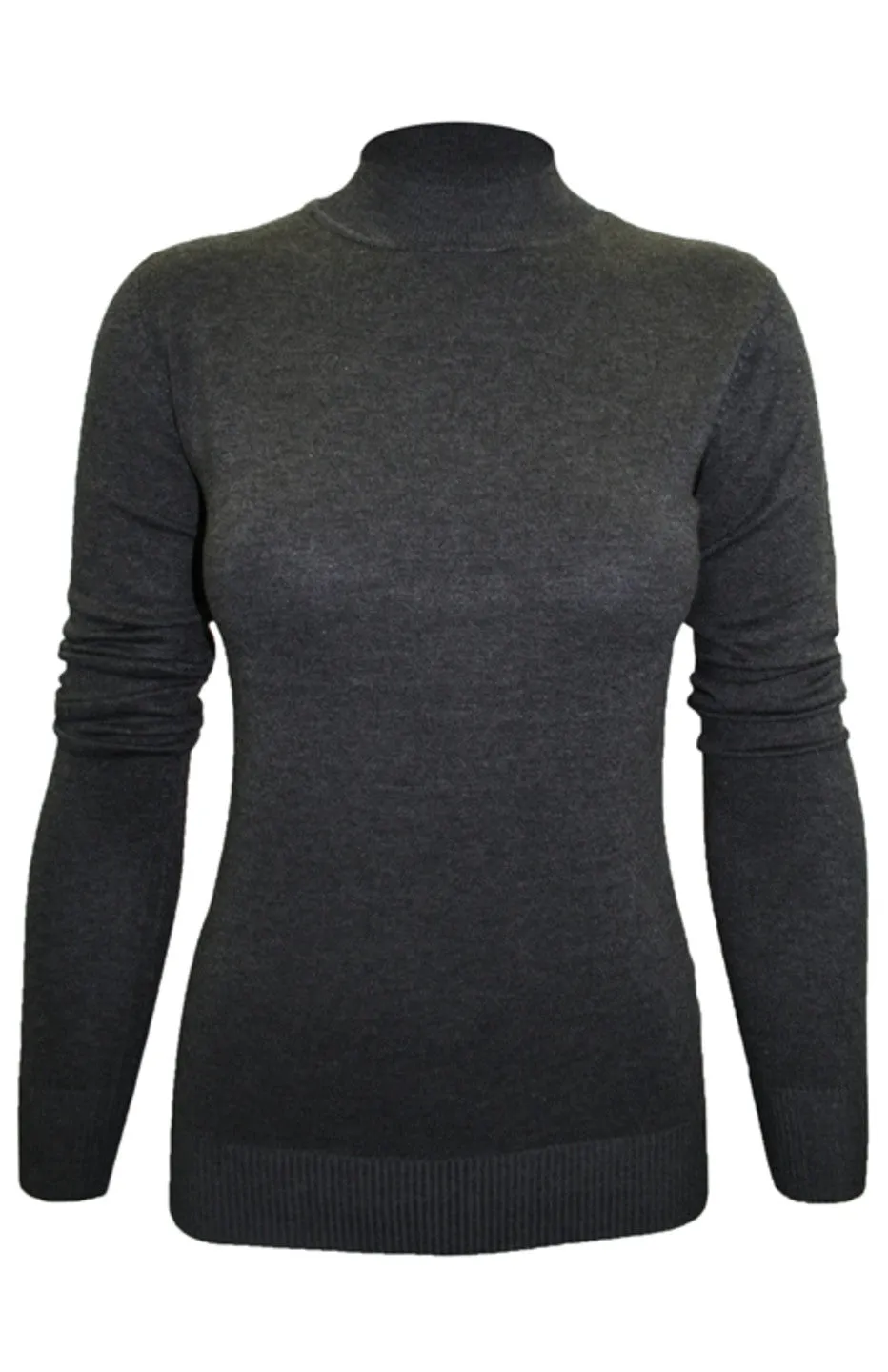 Silk Blend Stretch Knit Mock Turtleneck