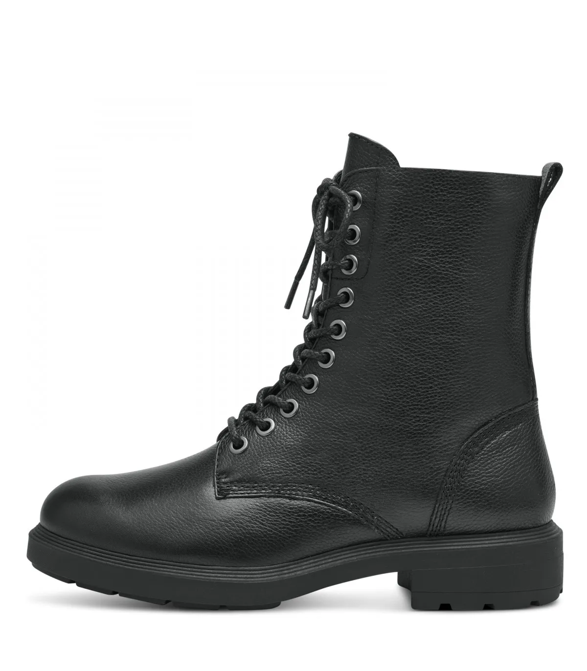 Tamaris Army Boot in Black Leather 25112