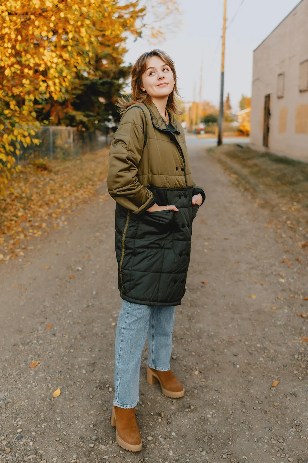 The Babeta Colourblock Jacket - Olive Mix - PLUS