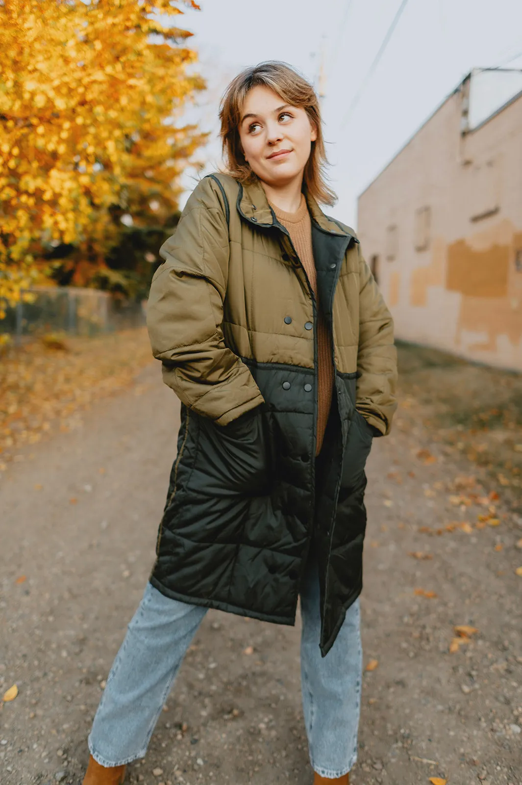 The Babeta Colourblock Jacket - Olive Mix - PLUS