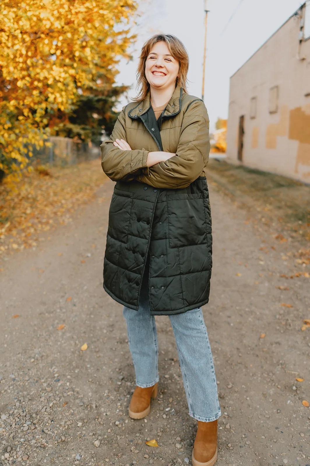 The Babeta Colourblock Jacket - Olive Mix - PLUS