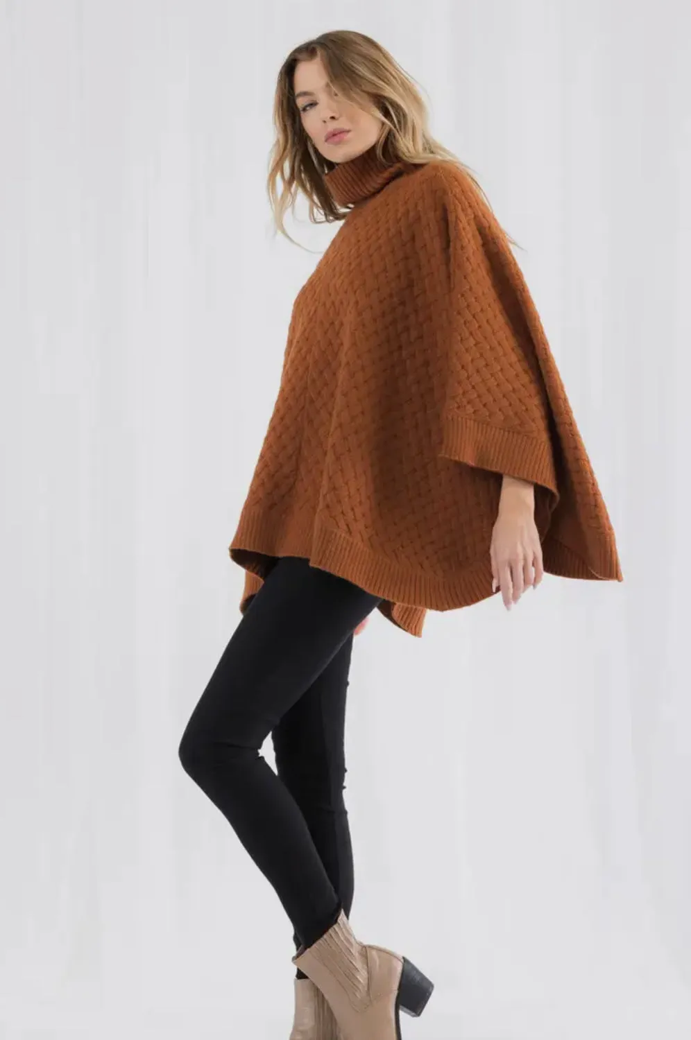 The Vintage Shop Basket Weave Poncho