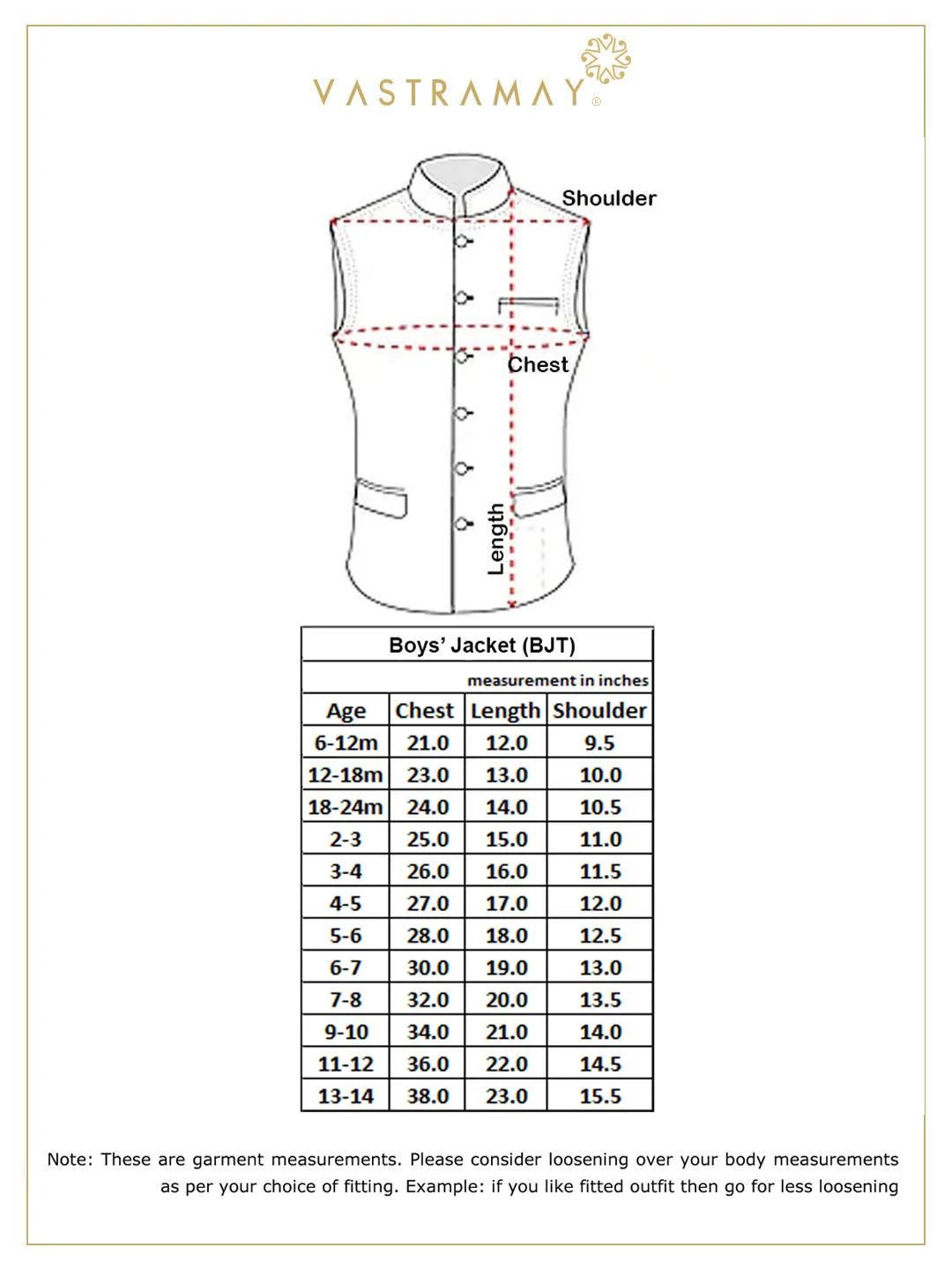 VASTRAMAY Boys' Multicolor-Base-Green Jacquard Nehru Jacket