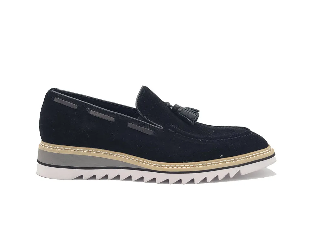 Venetian Suede Loafer with Calfskin Tassel