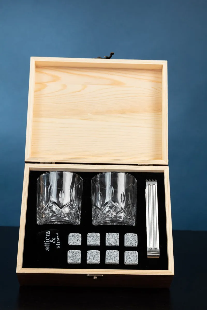 Whiskey Glasses And Stone Set