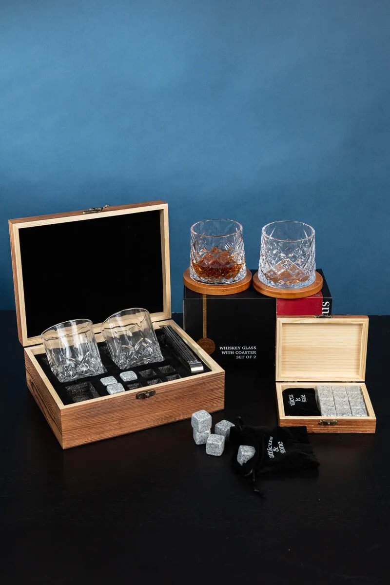 Whiskey Glasses And Stone Set